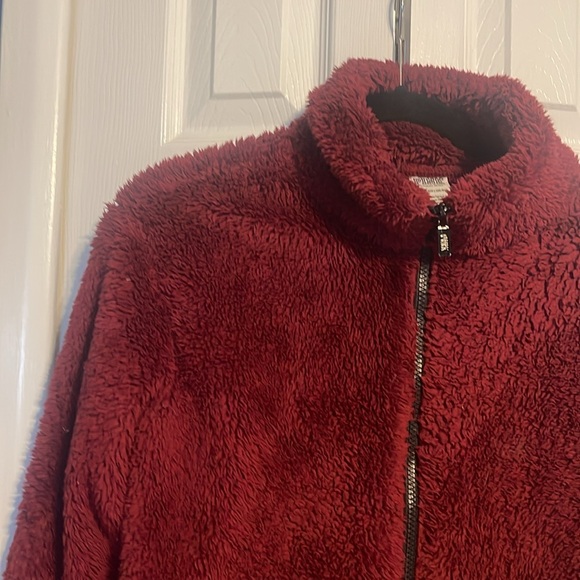 Victoria's Secret PINK burgundy full zip sherpa size XS - Picture 3 of 11